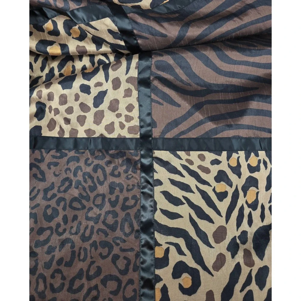 Better Homes Shower Curtain Animal Print Patchwork Safari Boho Chic Hooks 72x72